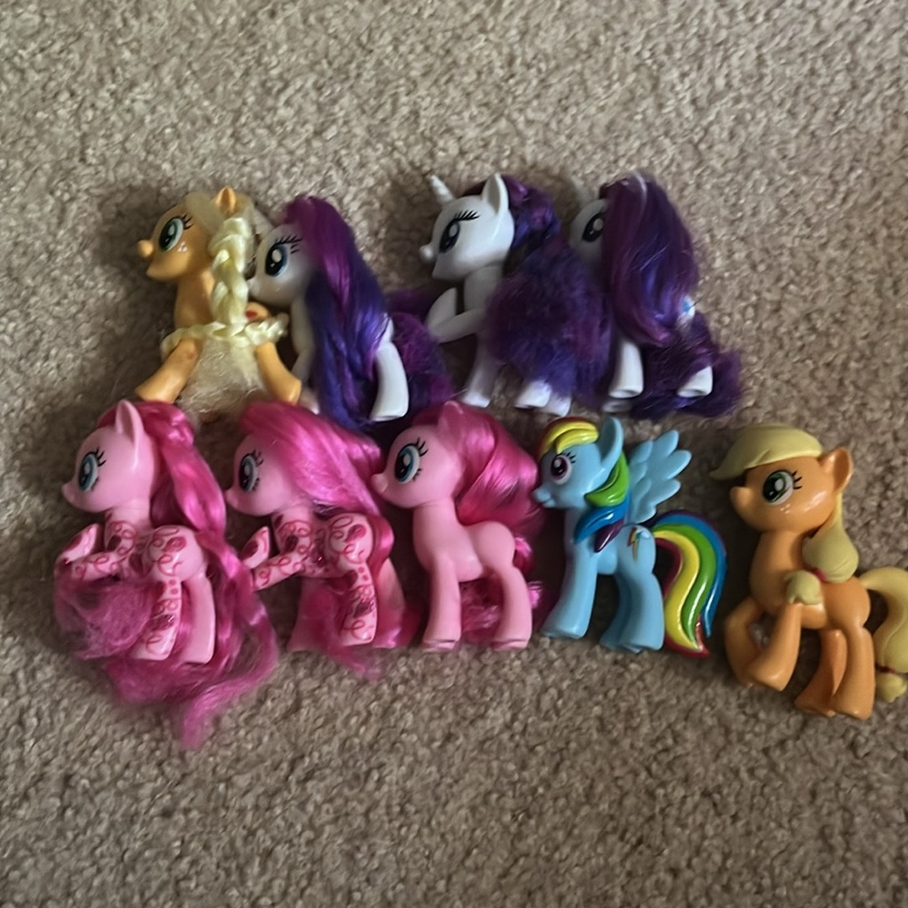 my little pony g4 lot (mostly duplicates of reboot brushables + 2 vinyl figures)